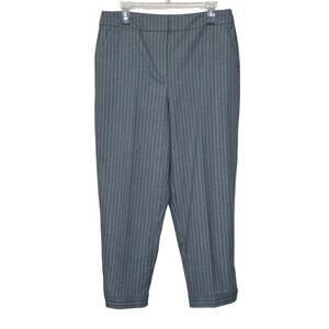 Reserved gray white pinstripes cropped pants size Large